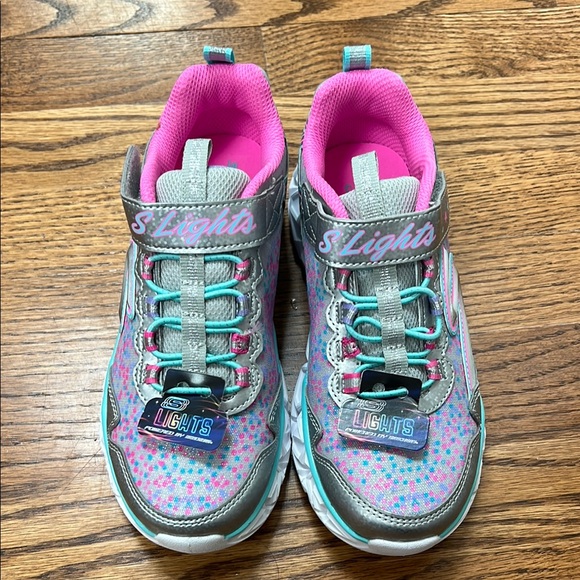 Skechers Kids' Light-Up Sneakers - Pink and Gray - Picture 3 of 3